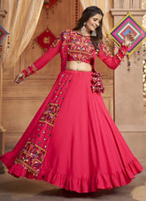 Rani Rayon Embroidery and Mirror Work Lehenga